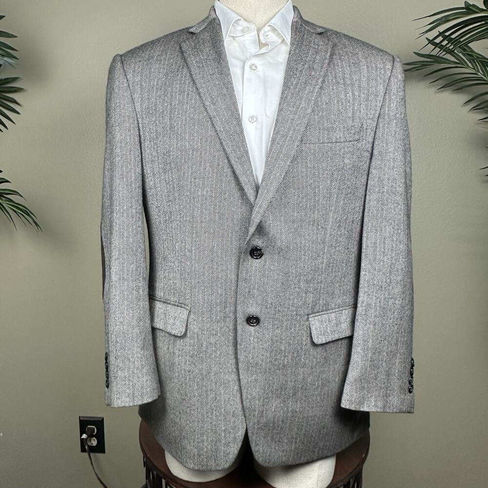Lauren Ralph Lauren Sport Coat Men 42R Herringbone Brown Elbow patches Perfect - Picture 2 of 16